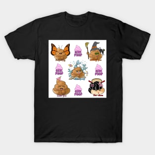 Cute Poop Emoji Girl Poop Characters T-Shirt